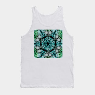 Dot Mandala Flower Blue Green and Grey Tank Top